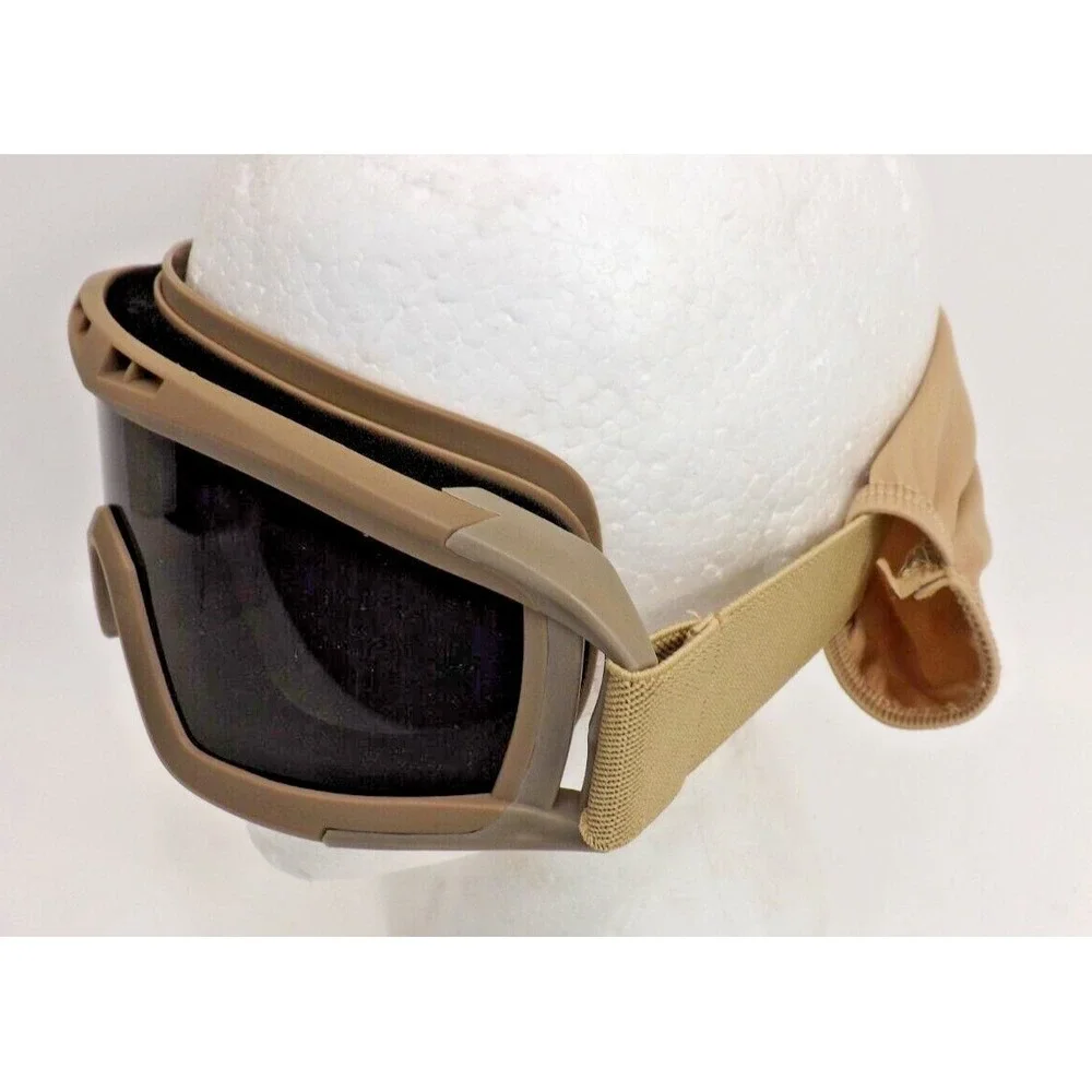 Tactical Windproof dark shade Coyote brown Airsoft adjustable safety goggles